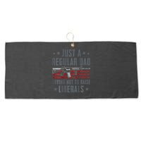 Regular Dad Trying Not To Raise Liberals Pro Gun Large Microfiber Waffle Golf Towel