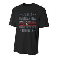 Regular Dad Trying Not To Raise Liberals Pro Gun Youth Performance Sprint T-Shirt