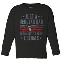 Regular Dad Trying Not To Raise Liberals Pro Gun Toddler Long Sleeve Shirt