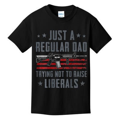 Regular Dad Trying Not To Raise Liberals Pro Gun Kids T-Shirt