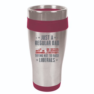 Regular Dad Trying Not To Raise Liberals Pro Gun 16oz Travel Tumbler