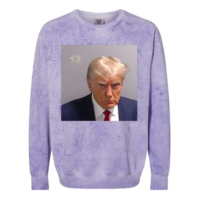 Real Donald Trump Mugshot At Fulton County Sheriffs Office Colorblast Crewneck Sweatshirt