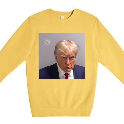 Real Donald Trump Mugshot At Fulton County Sheriffs Office Premium Crewneck Sweatshirt