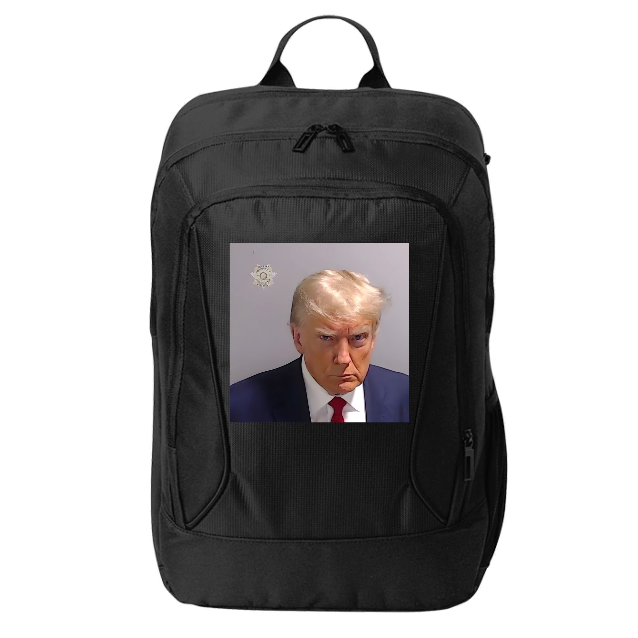 Real Donald Trump Mugshot At Fulton County Sheriffs Office City Backpack