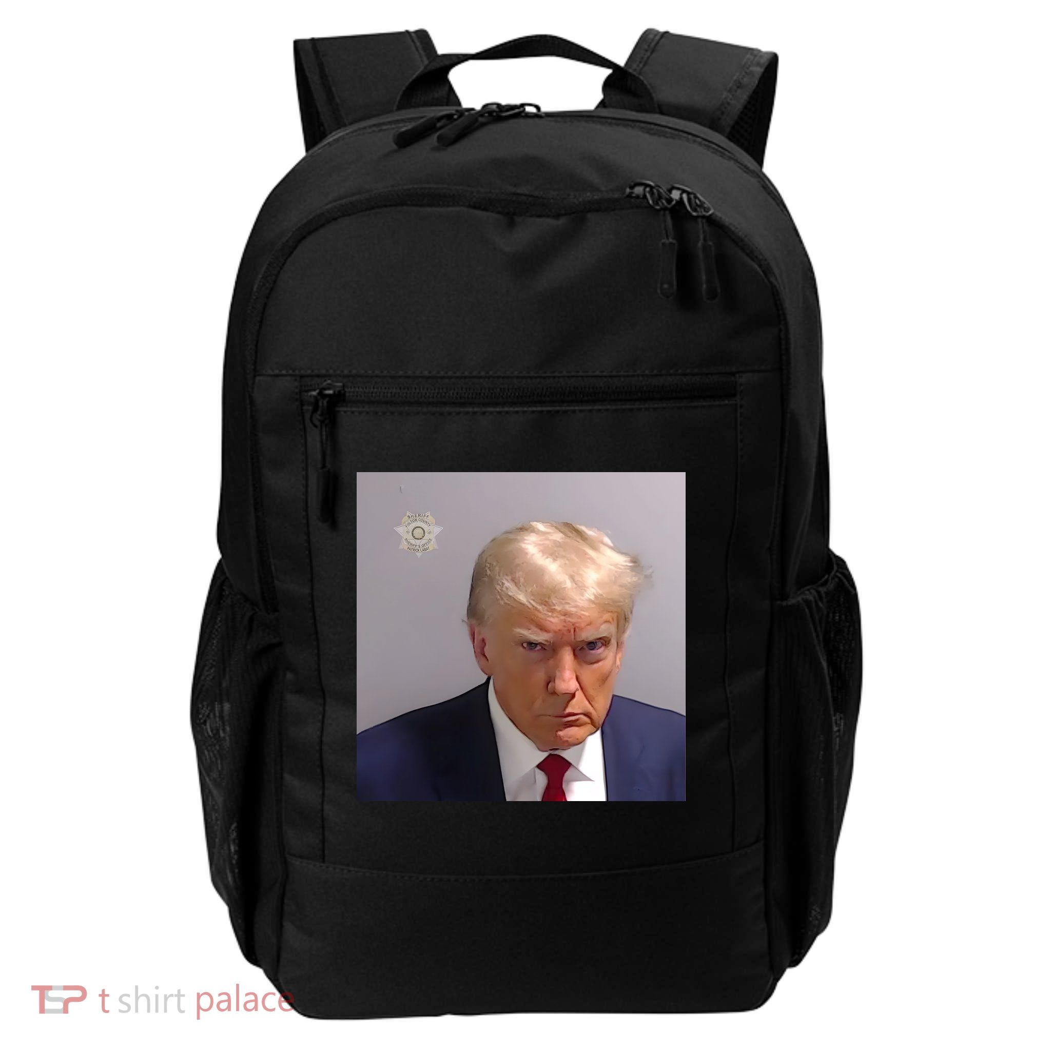 Real Donald Trump Mugshot At Fulton County Sheriffs Office Backpack
