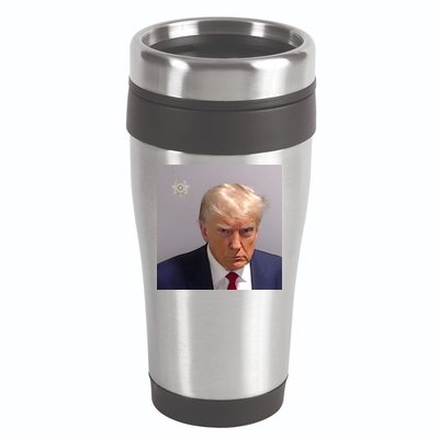 Real Donald Trump Mugshot At Fulton County Sheriffs Office 16oz Travel Tumbler