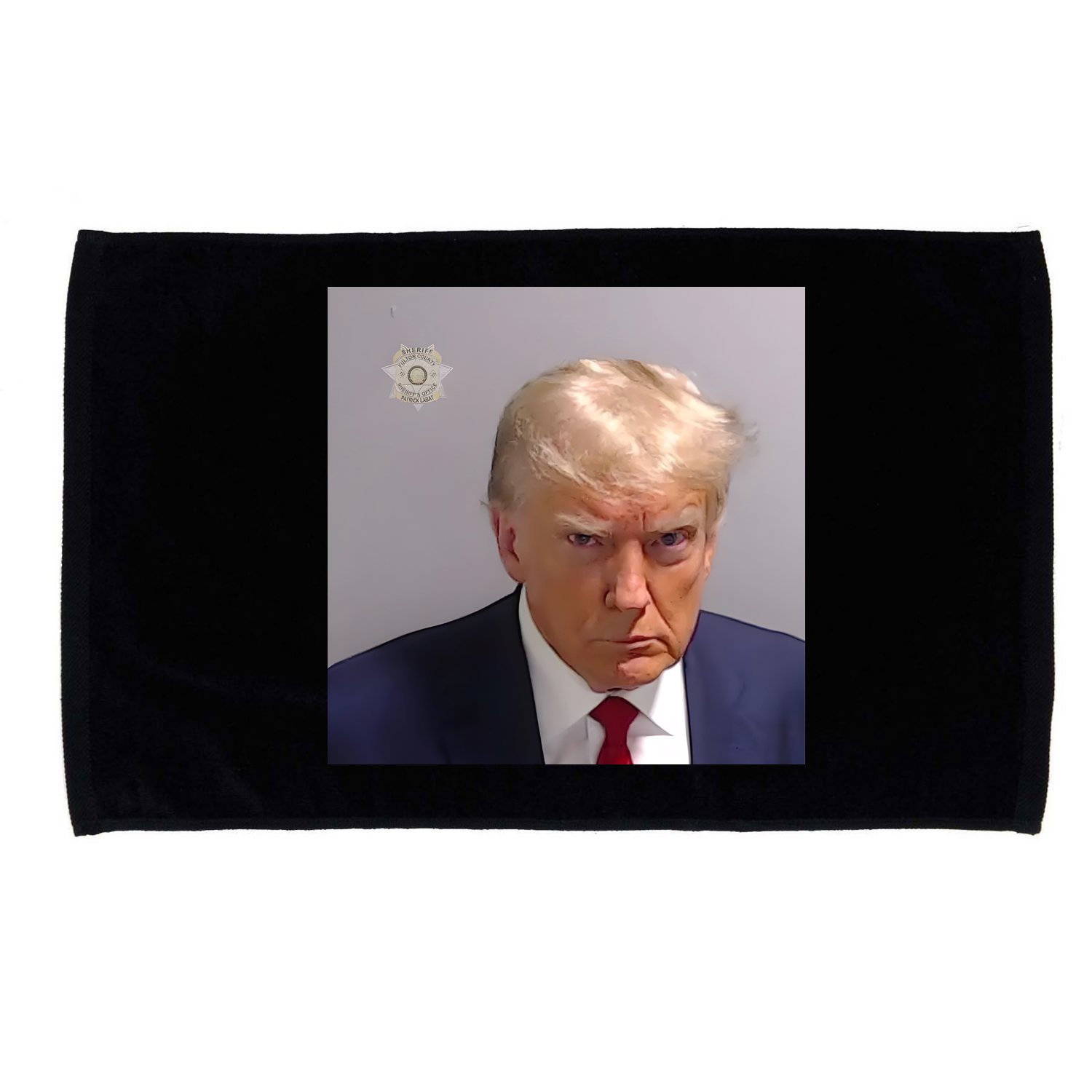 Real Donald Trump Mugshot At Fulton County Sheriffs Office Microfiber Hand Towel
