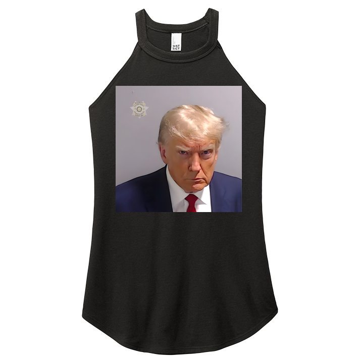 Real Donald Trump Mugshot At Fulton County Sheriffs Office Women's Perfect Tri Rocker Tank