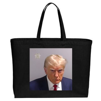 Real Donald Trump Mugshot At Fulton County Sheriffs Office Cotton Canvas Jumbo Tote