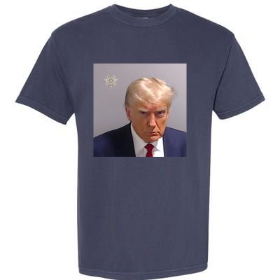 Real Donald Trump Mugshot At Fulton County Sheriffs Office Garment-Dyed Heavyweight T-Shirt