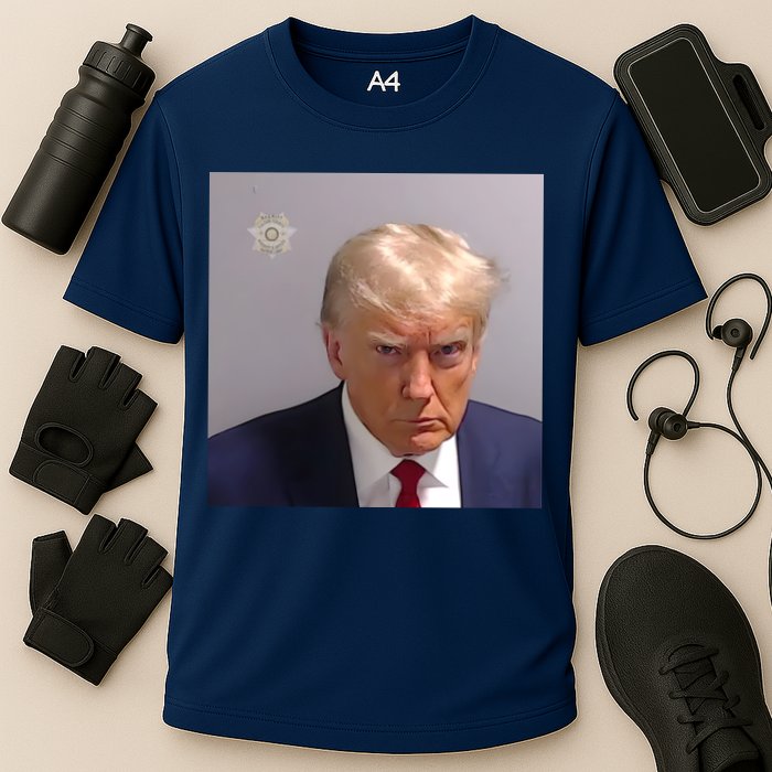 Real Donald Trump Mugshot At Fulton County Sheriffs Office Cooling Performance Crew T-Shirt