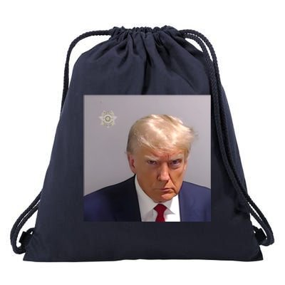 Real Donald Trump Mugshot At Fulton County Sheriffs Office Drawstring Bag