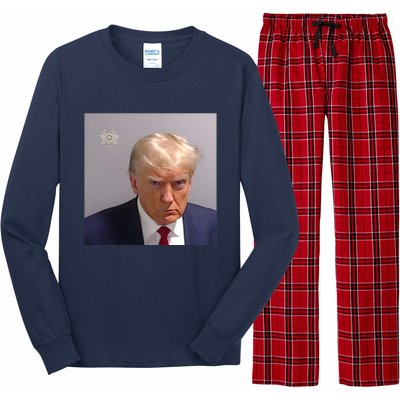 Real Donald Trump Mugshot At Fulton County Sheriffs Office Long Sleeve Pajama Set