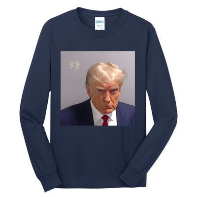 Real Donald Trump Mugshot At Fulton County Sheriffs Office Tall Long Sleeve T-Shirt