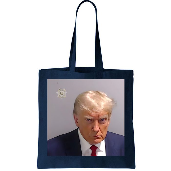 Real Donald Trump Mugshot At Fulton County Sheriffs Office Tote Bag