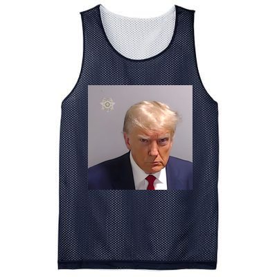 Real Donald Trump Mugshot At Fulton County Sheriffs Office Mesh Reversible Basketball Jersey Tank
