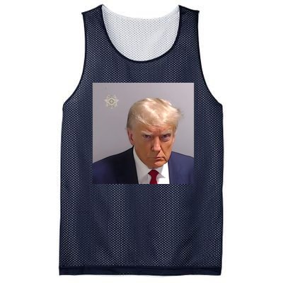 Real Donald Trump Mugshot At Fulton County Sheriffs Office Mesh Reversible Basketball Jersey Tank