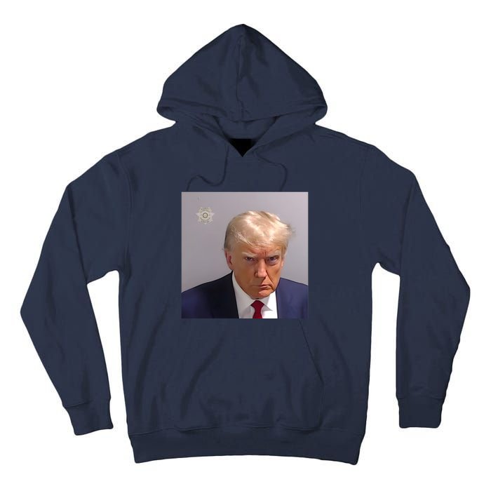 Real Donald Trump Mugshot At Fulton County Sheriffs Office Tall Hoodie