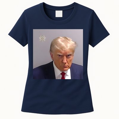 Real Donald Trump Mugshot At Fulton County Sheriffs Office Womens T-Shirt