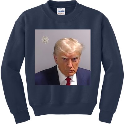 Real Donald Trump Mugshot At Fulton County Sheriffs Office Kids Sweatshirt