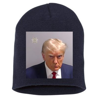 Real Donald Trump Mugshot At Fulton County Sheriffs Office Short Acrylic Beanie