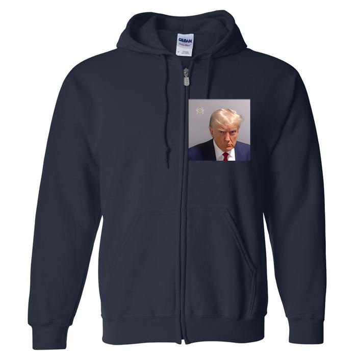 Real Donald Trump Mugshot At Fulton County Sheriffs Office Full Zip Hoodie