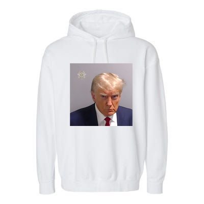 Real Donald Trump Mugshot At Fulton County Sheriffs Office Garment-Dyed Fleece Hoodie