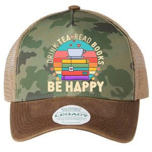 Retro Drink Tea Read Books Be Happy Legacy Tie Dye Trucker Hat