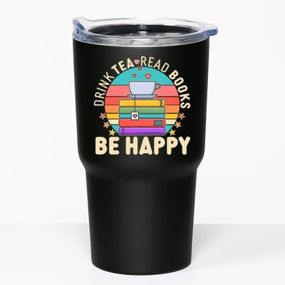 Retro Drink Tea Read Books Be Happy Tumbler
