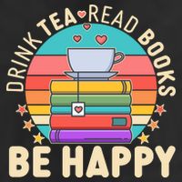 Retro Drink Tea Read Books Be Happy Trucker Hat
