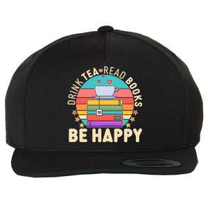 Retro Drink Tea Read Books Be Happy Wool Snapback Cap