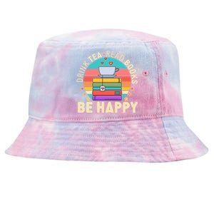 Retro Drink Tea Read Books Be Happy Tie-Dyed Bucket Hat