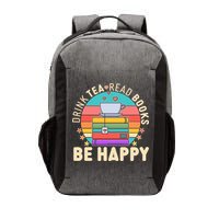 Retro Drink Tea Read Books Be Happy Vector Backpack