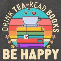 Retro Drink Tea Read Books Be Happy Vector Backpack