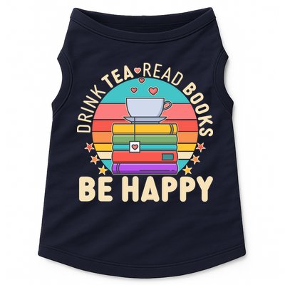 Retro Drink Tea Read Books Be Happy Doggie Tank