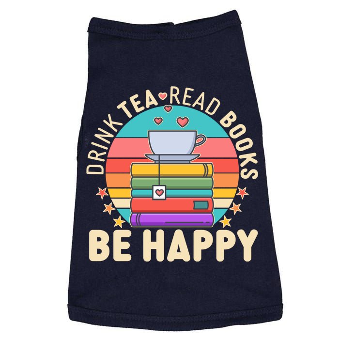 Retro Drink Tea Read Books Be Happy Doggie Tank