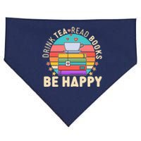 Retro Drink Tea Read Books Be Happy USA-Made Doggie Bandana