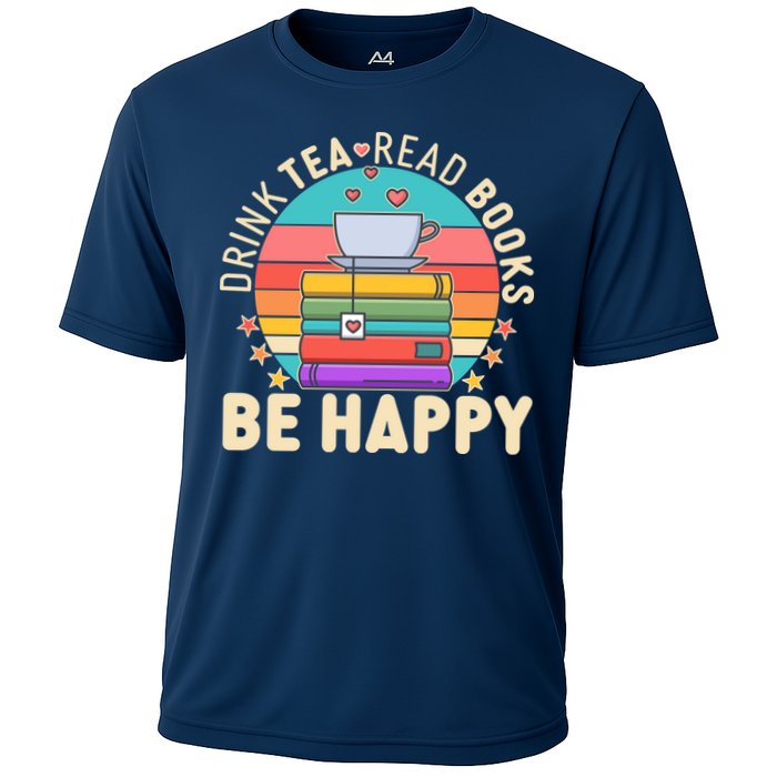 Retro Drink Tea Read Books Be Happy Performance Shirt