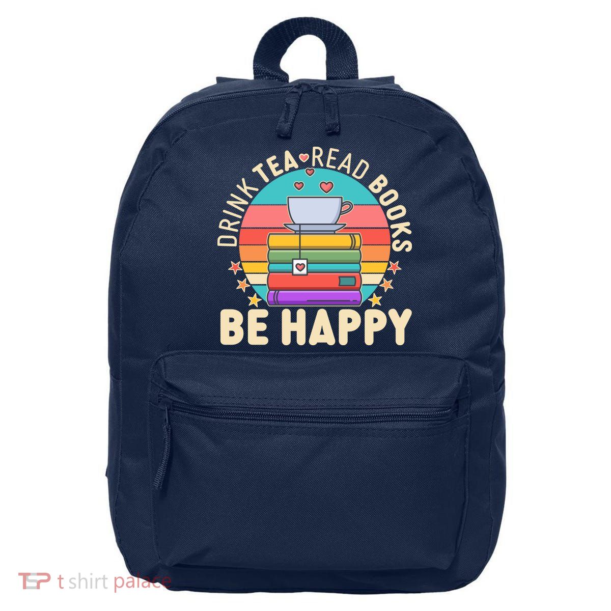 Retro Drink Tea Read Books Be Happy 16 in Basic Backpack