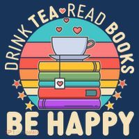 Retro Drink Tea Read Books Be Happy Youth Performance Sprint T-Shirt