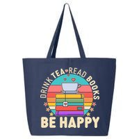 Retro Drink Tea Read Books Be Happy 25L Jumbo Tote