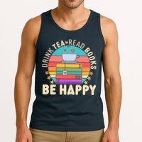 Retro Drink Tea Read Books Be Happy Tank Top