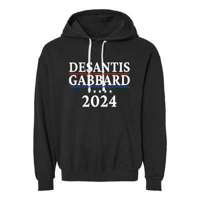 Ron Desantis Tulsi Gabbard Presidential Election 2024 Premium Garment-Dyed Fleece Hoodie