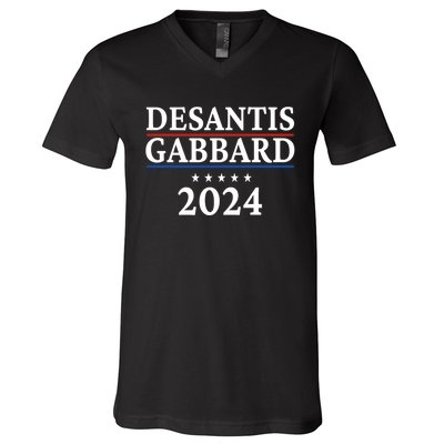 Ron Desantis Tulsi Gabbard Presidential Election 2024 Premium V-Neck T-Shirt