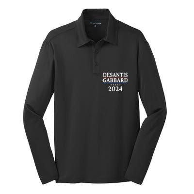 Ron Desantis Tulsi Gabbard Presidential Election 2024 Premium Silk Touch Performance Long Sleeve Polo