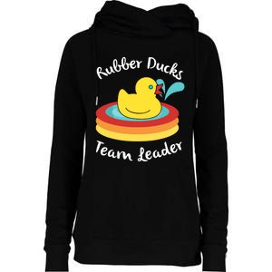 Rubber Ducks Team Leader Water Play Time Womens Funnel Neck Pullover Hood