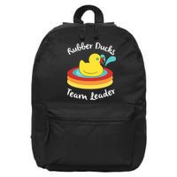 Rubber Ducks Team Leader Water Play Time 16 in Basic Backpack