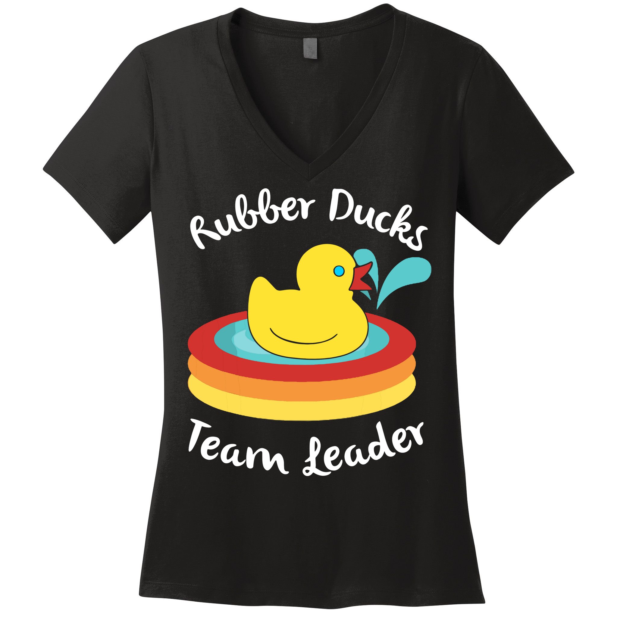 Rubber Ducks Team Leader Water Play Time Women's V-Neck T-Shirt