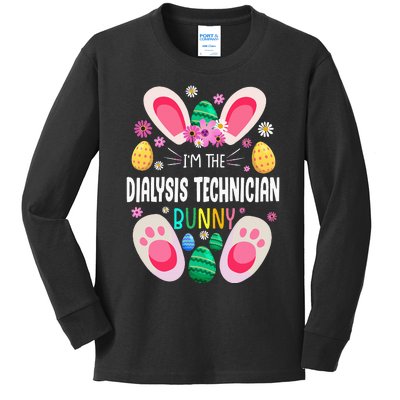 Rabbit Dialysis Technician Teacher Bunny Easter Day Kids Long Sleeve Shirt