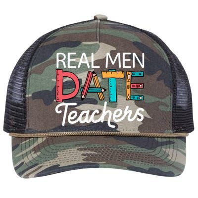 Real Date Teachers Funny Dating Saying Great Gift Retro Rope Trucker Hat Cap